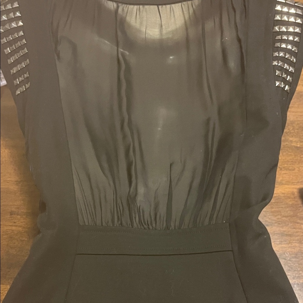 Mackage Black Studded Mini Dress Deep Scoop Neck - Picture 14 of 16